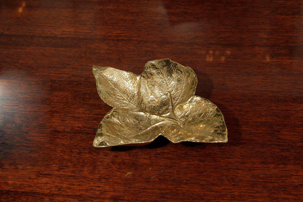 Coleus Calavo, one of the rare larger multi leaf Virginia Metalcrafters’ patterns.  <br />
This particular piece was sculpted by Oskar J. W. Hansen, 48 years ago in 1963.<br />
This leaf is in mint condition. It is a wonderful example of the